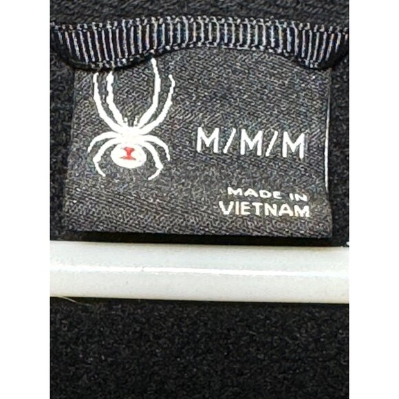 Spyder Sweater Men's Medium Hooded Half-Zip Sweater Black & Gray Polyester - Picture 10 of 16